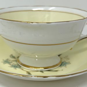 Paragon Double-Warrant Cup and Saucer - Yellow w. Floral